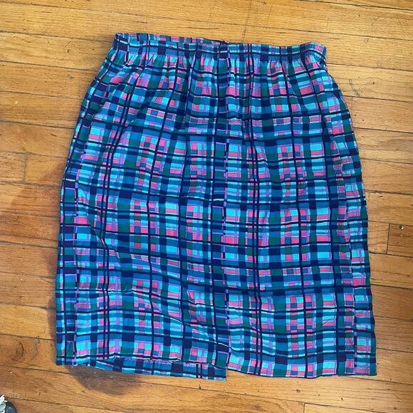 Vintage SG Sport Jewel Tone Grid Pattern Plaid Skirt Womens Plus Size 1X - Picture 7 of 10